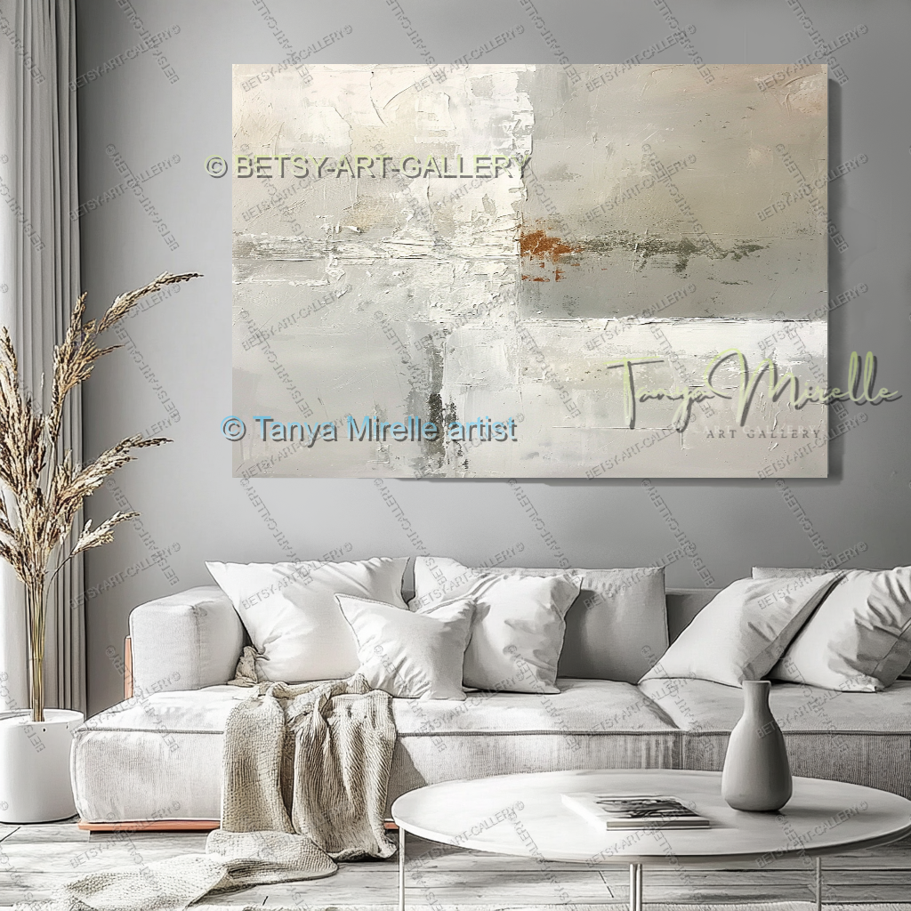 Modern Loft Painting - Abstract Textured Canvas Art for Office or Home