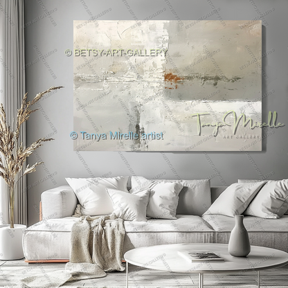 Modern Loft Painting - Abstract Textured Canvas Art for Office or Home