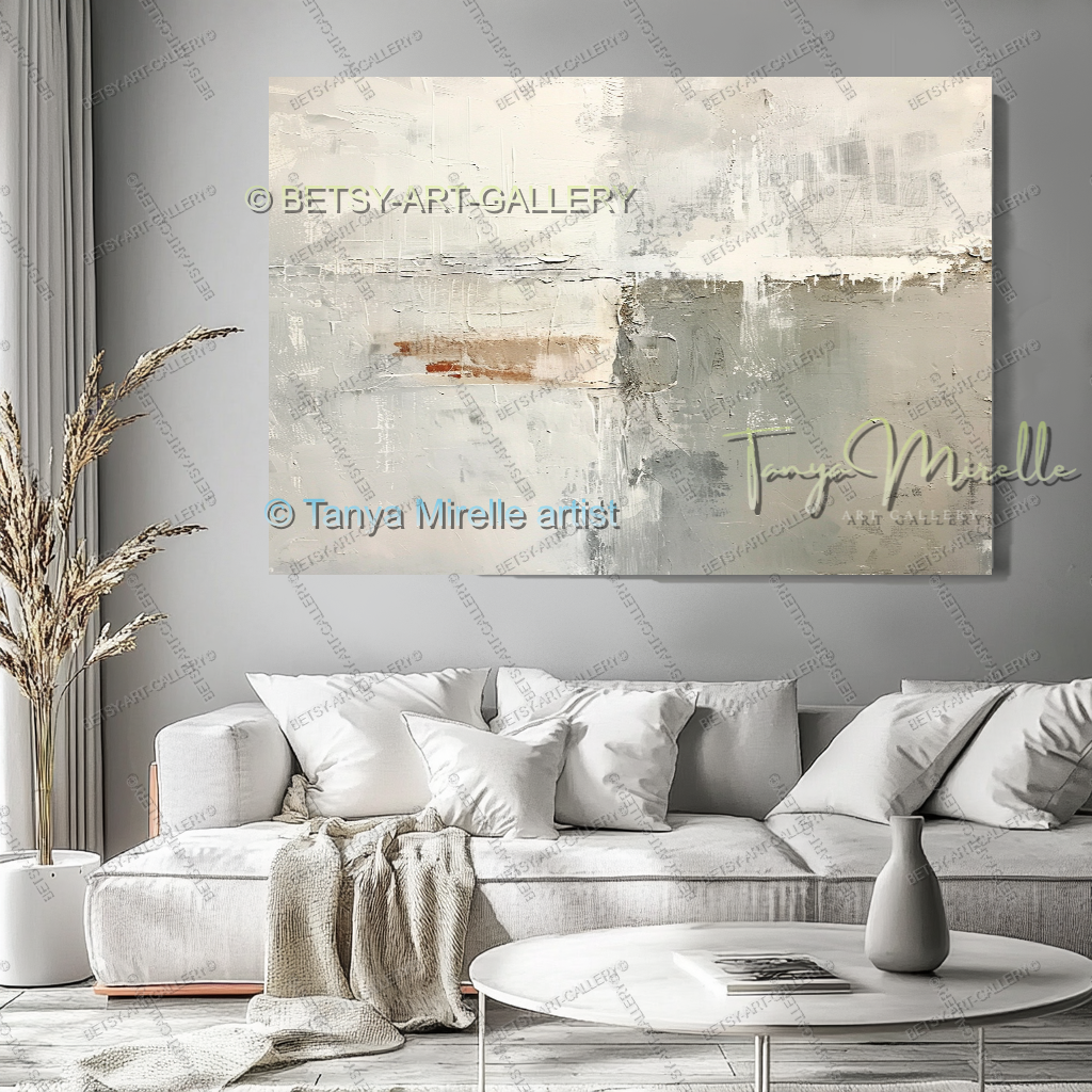Modern Loft Painting - Abstract Textured Canvas Art for Office or Home