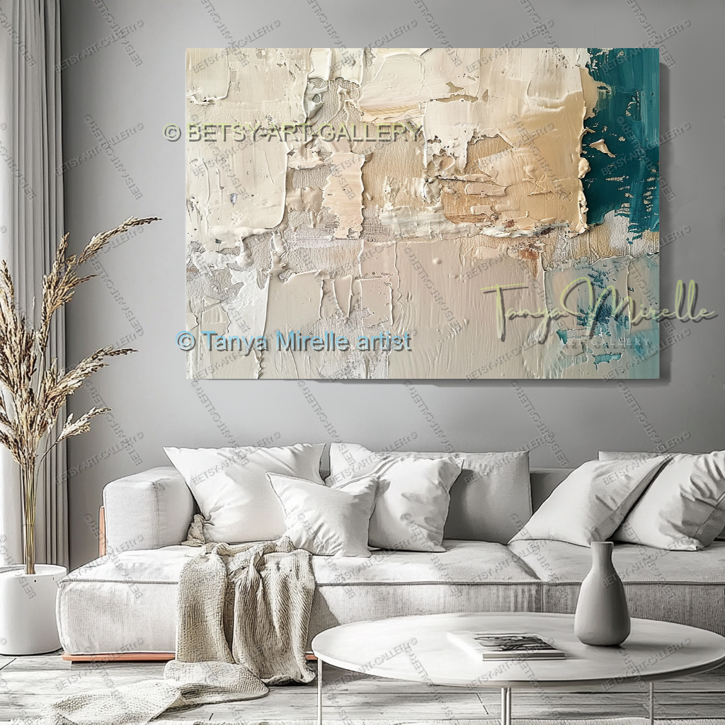 Contemporary Neutral Canvas Art - Textured Canvas Art for Home or Office