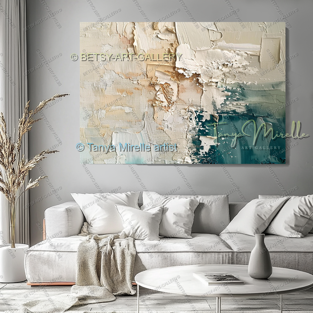 Contemporary Neutral Canvas Art - Textured Canvas Art for Home or Office