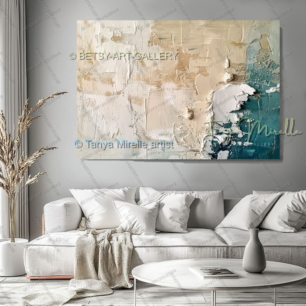 Contemporary Neutral Canvas Art - Textured Canvas Art for Home or Office