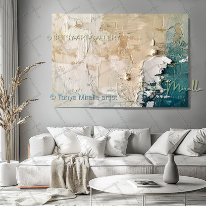 Contemporary Neutral Canvas Art - Textured Canvas Art for Home or Office
