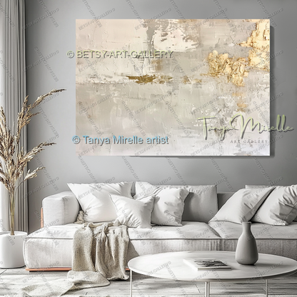 Contemporary Gold Texture - Minimalist Painting for Modern Homes