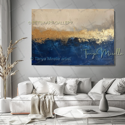 Deep Blue Structure – Modern Industrial Canvas, No Frame