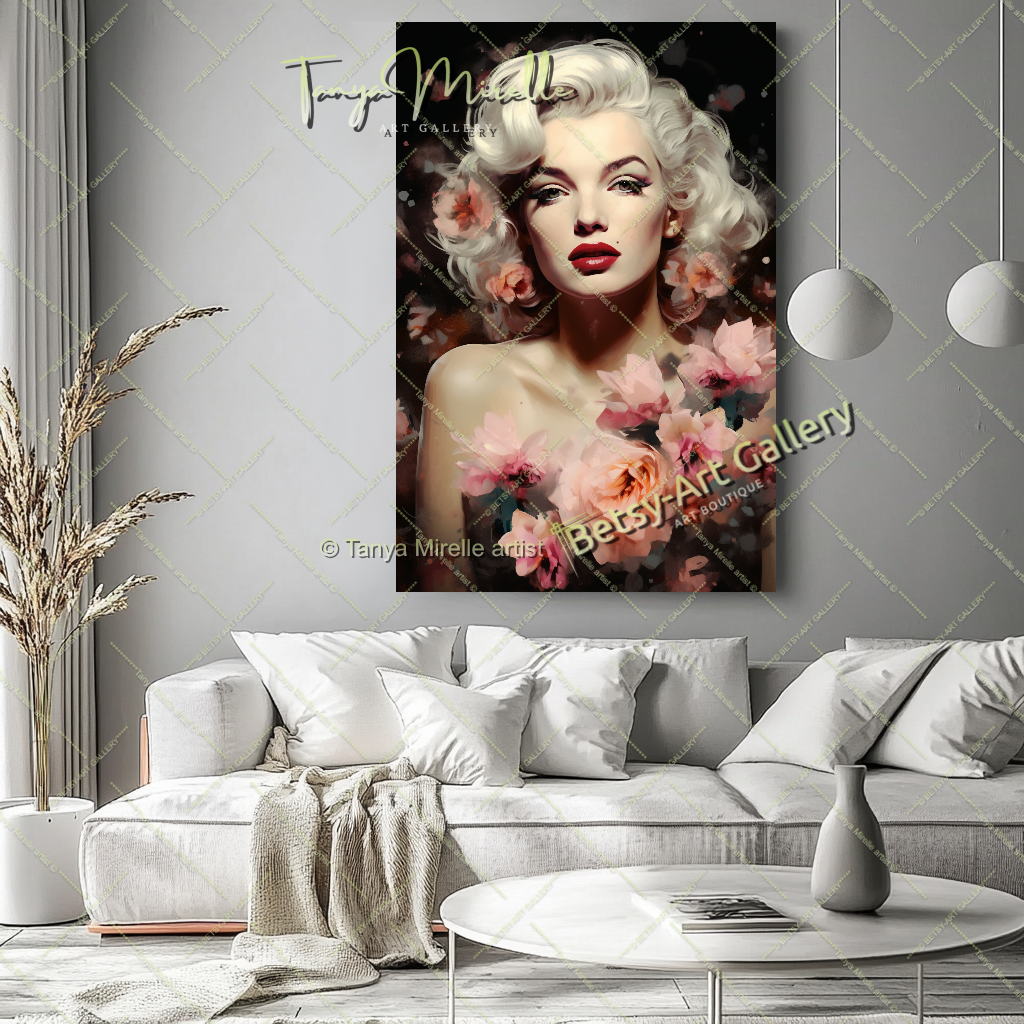 Charmant Portrait Marilyn Monroe - Modern Canvas Print
