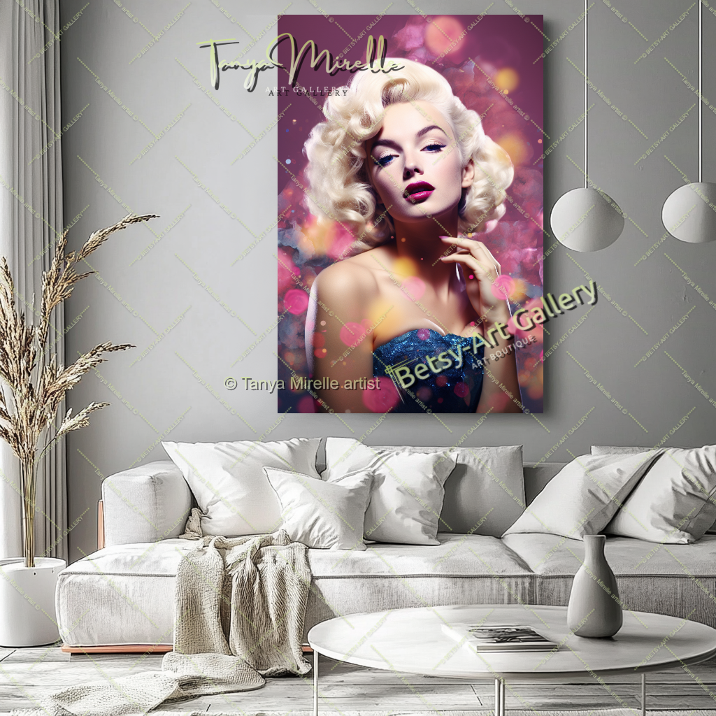 Charmant Portrait Marilyn Monroe - Modern Canvas Print