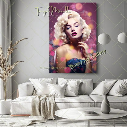 Charmant Portrait Marilyn Monroe - Modern Canvas Print