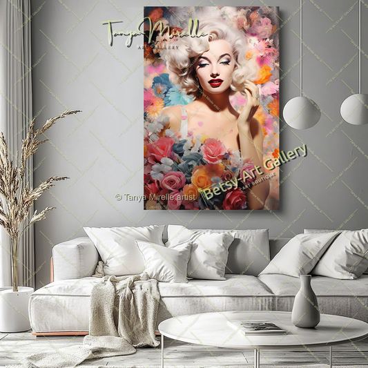 Charmant Portrait Marilyn Monroe - Modern Canvas Print