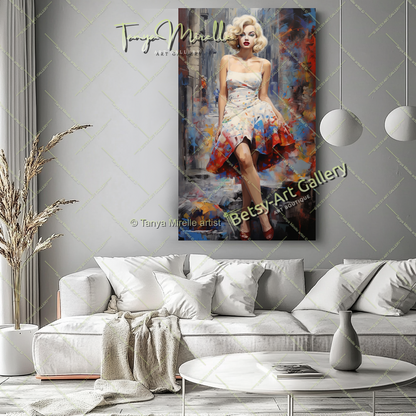 Charmant Portrait Marilyn Monroe - Modern Canvas Print