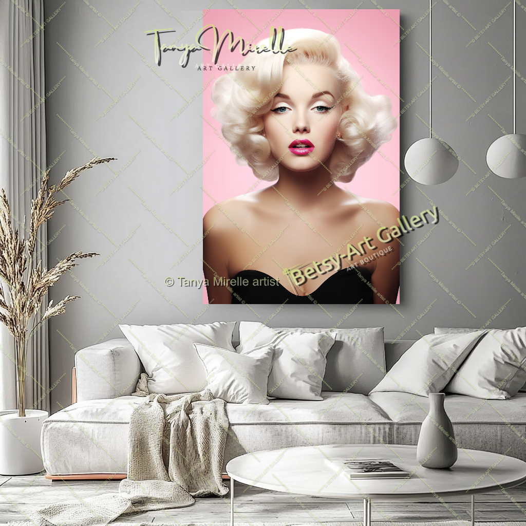 Charmant Portrait Marilyn Monroe - Modern Canvas Print
