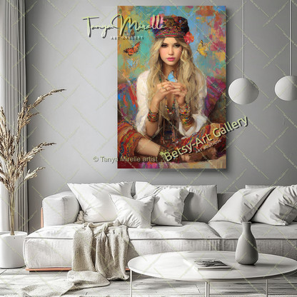 Charmant Brigitte Bardot Portrait - Modern Canvas Print