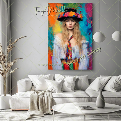 Charmant Brigitte Bardot Portrait - Modern Canvas Print