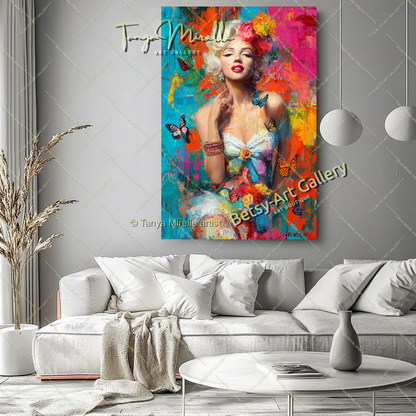 Oriental Marilyn Monroe Portrait - Vibrant Modern Canvas Print #4
