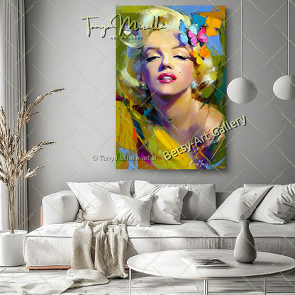 Iconic Drawing Portrait Marilyn Monroe - Modern Canvas Print
