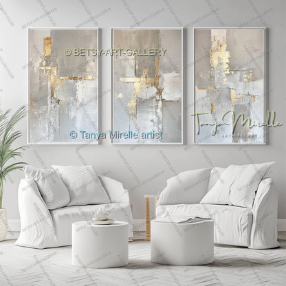 Architectural Gold Layers – Large Impasto Canvas Art for Modern Interiors