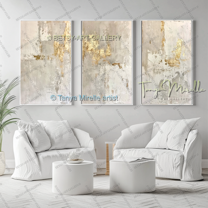 Contemporary Gold Texture - Minimalist Painting for Modern Homes