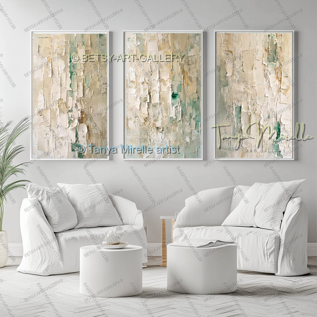 Soft Beige Composition – Handcrafted Impasto Oil Canvas