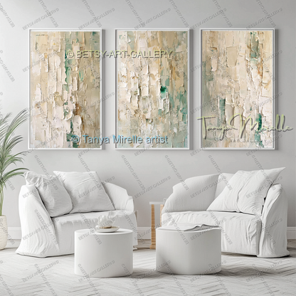 Soft Beige Composition – Handcrafted Impasto Oil Canvas