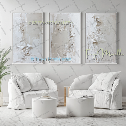 Luxury Minimalist Textured Abstract Canvas Painting
