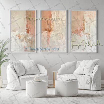 Modern Coral Statement - Elegant Abstract Canvas for Modern Homes