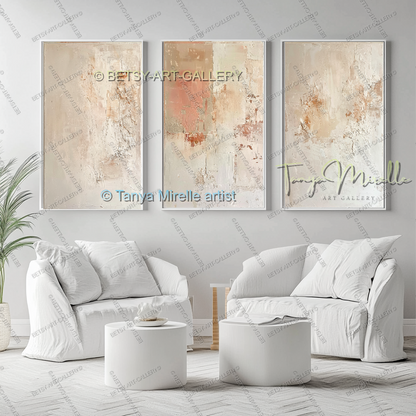 Warm Light Abstract - Minimalist Modern Wall Art in Warm Neutral Tones