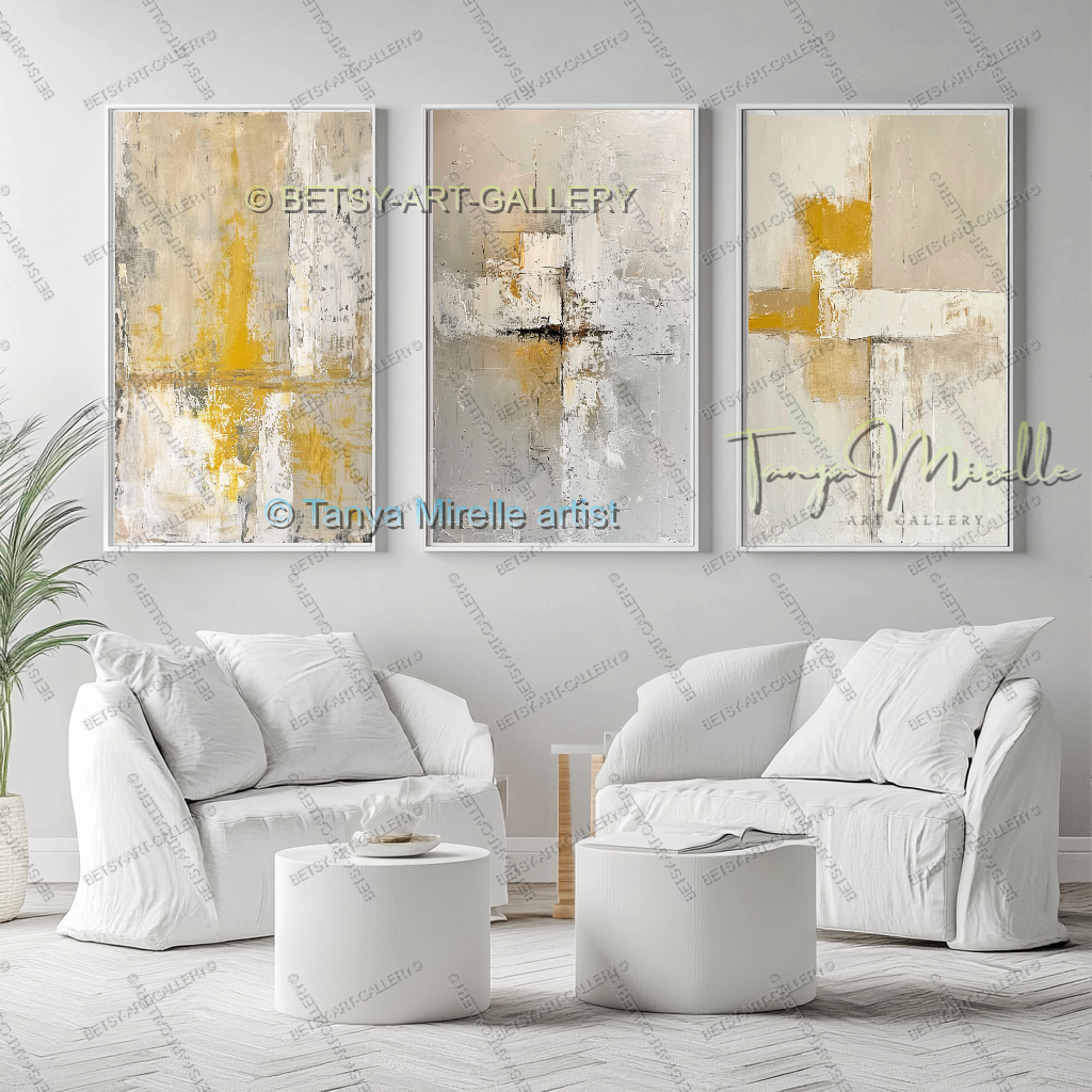 Urban Earth Abstract - ContemporaryTextured Canvas Art for Living Room