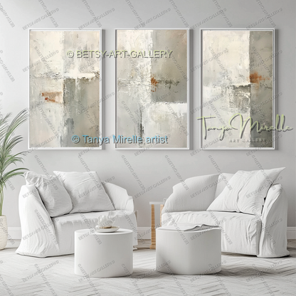 Modern Loft Painting - Abstract Textured Canvas Art for Office or Home