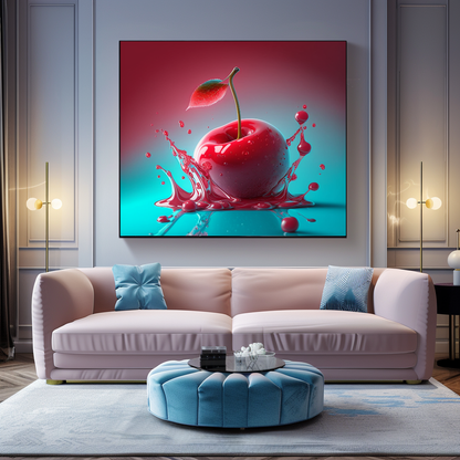 Ripe Juicy Cherries Wall Art Print, Fresh Fruit Kitchen Decor