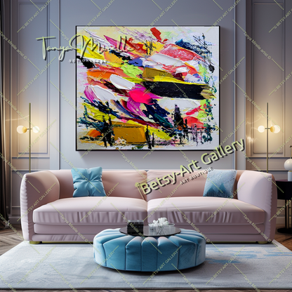 {{ product.title }} canvas artwork by Tanya Mirelle – modern wall decor – original artwork for home, living room, office, or gallery