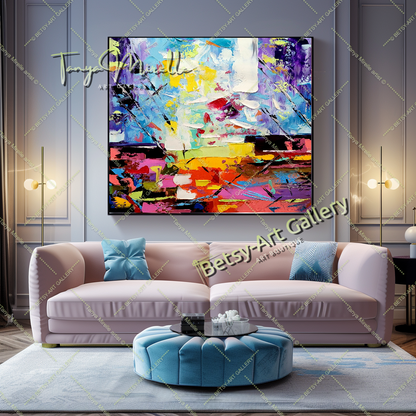 EXTRA LARGE Peinture à l’huile d’empâtement sur toile / Pas de cadre