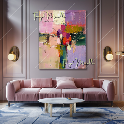 Handmade Abstract Wall Art, Modern Oil on Canvas #214
