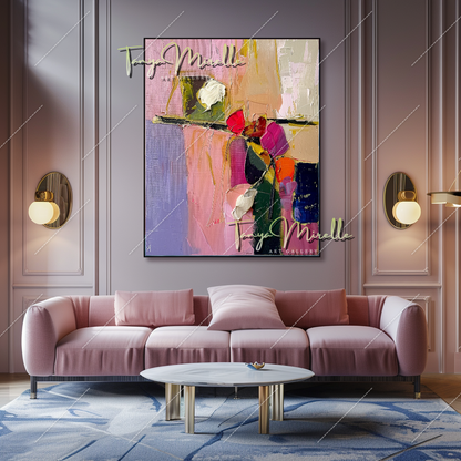 Handmade Abstract Wall Art, Modern Oil on Canvas #214