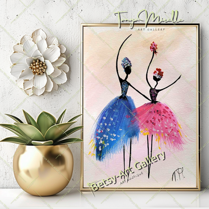 Ballerina Dance Art, Original Watercolor Ballet Painting, No Frame {{ shop_name }}watercolor abstract dance print art for girls Ballerina Dance ballerina print ballet decor ballet painting birthday gift colorful painting dance wall art dancer illustration dancer wall art elegant art gift for mom paper painting small painting watercolor art watercolor painting