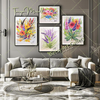 Autumn Wild Flowers Watercolor Painting, Botanical Wall Art {{ shop_name }}watercolor art print birthday gift blooming garden art botanical print colorful painting floral art floral painting garden painting gift for mom mediterranean art nature painting paper painting small painting wall art home decor watercolor floral watercolor flowers watercolor landscape watercolor painting wildflowers painting