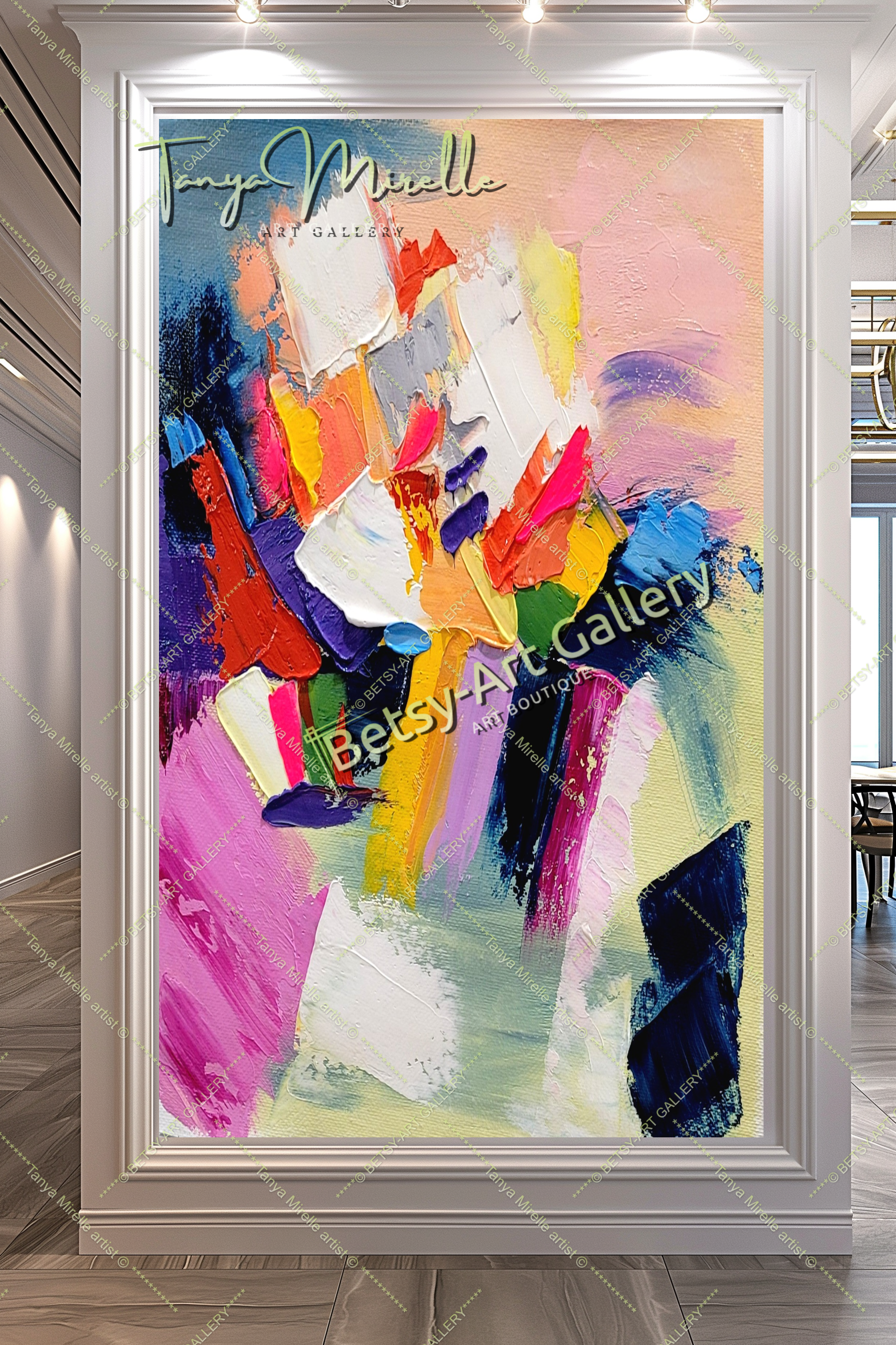 {{ product.title }} canvas artwork by Tanya Mirelle – modern wall decor – original artwork for home, living room, office, or gallery