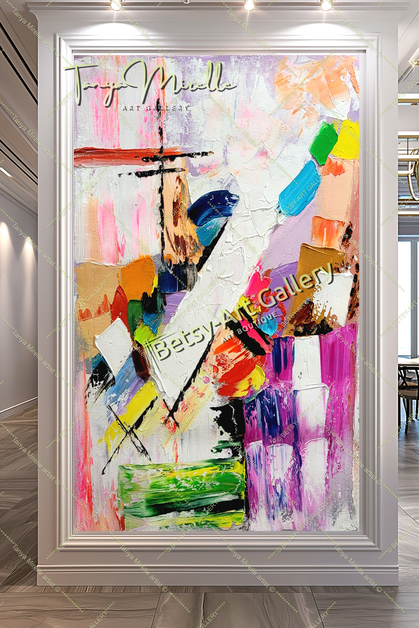 {{ product.title }} canvas artwork by Tanya Mirelle – modern wall decor – original artwork for home, living room, office, or gallery