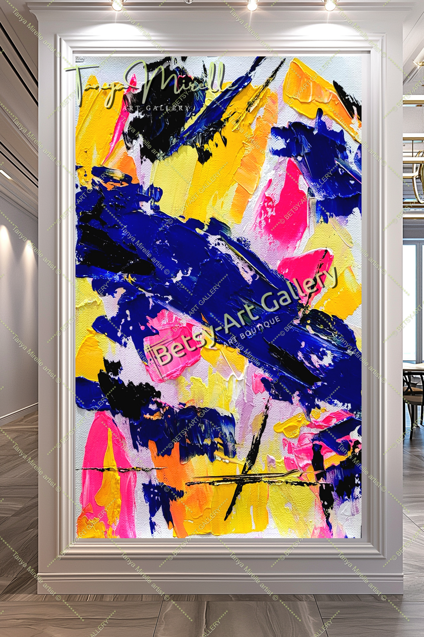 Electric Fusion - Large Abstract Textured Paintings for living room