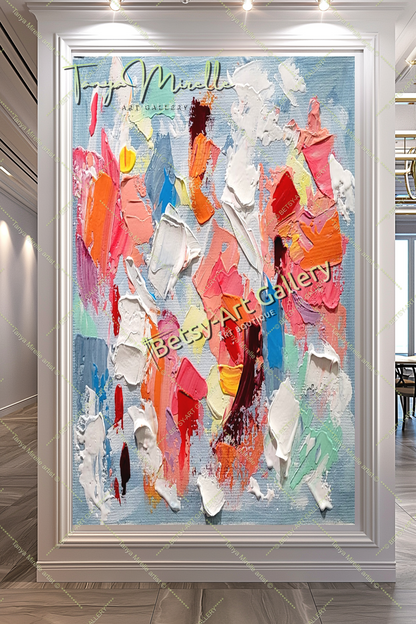 Colorful Chaos - Modern Abstract Impasto Painting on Canvas