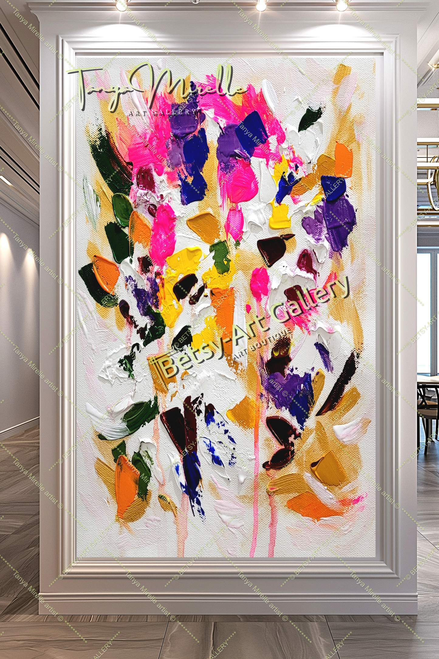 Blooming Radiance - Large Modern Abstract Impasto Oil Painting on Canvas