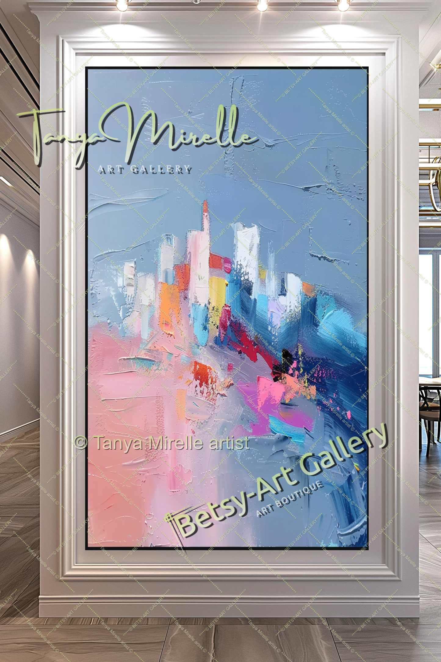 Soft Colors Landscape Abstract Painting - Modern Wall Art