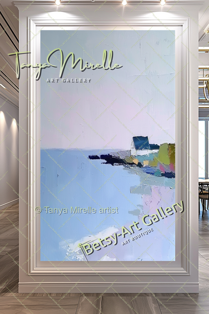 Minimalst Seascape Abstract Painting - Modern Wall Art
