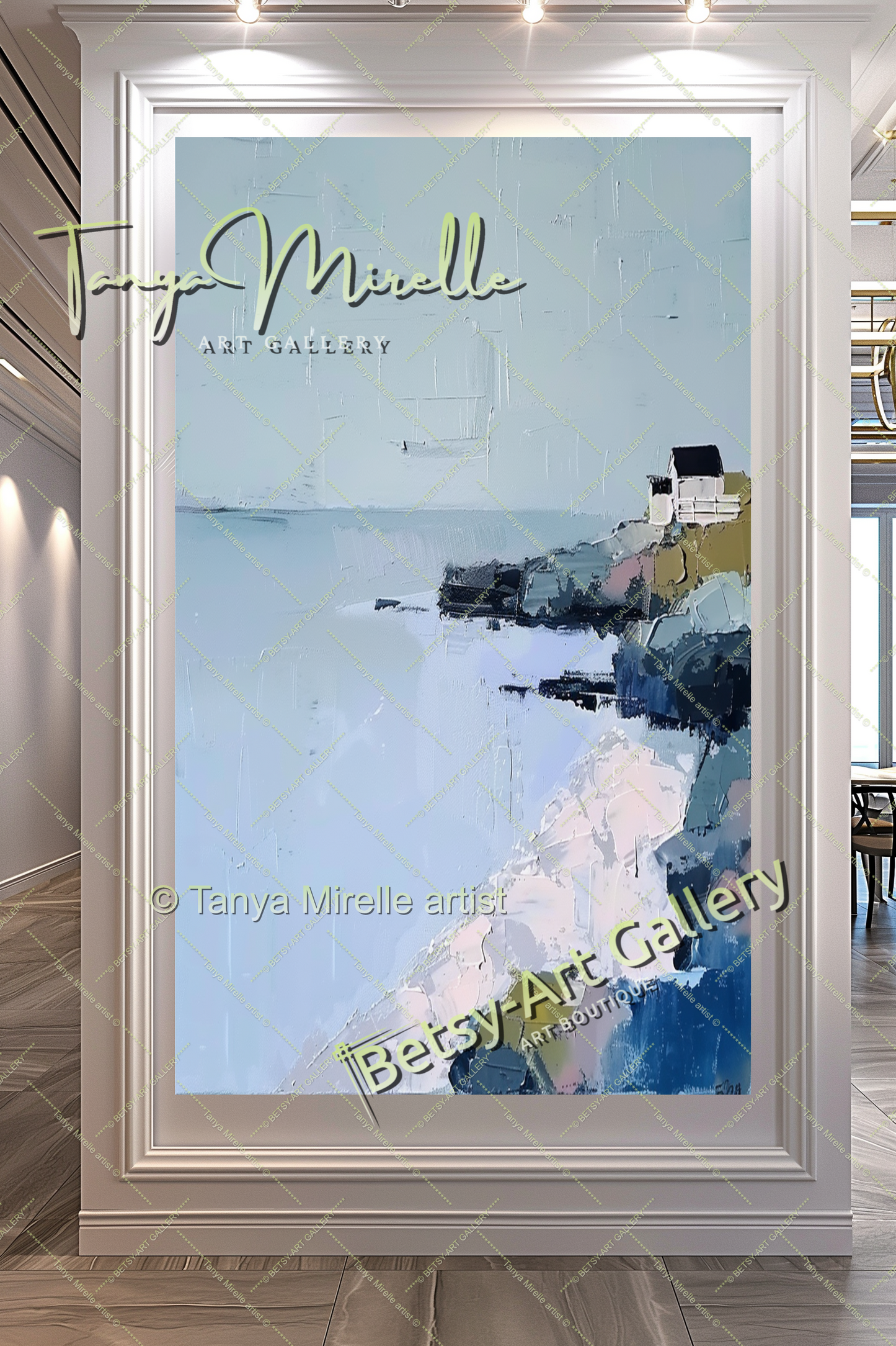 Minimalst Seascape Abstract Painting - Modern Wall Art