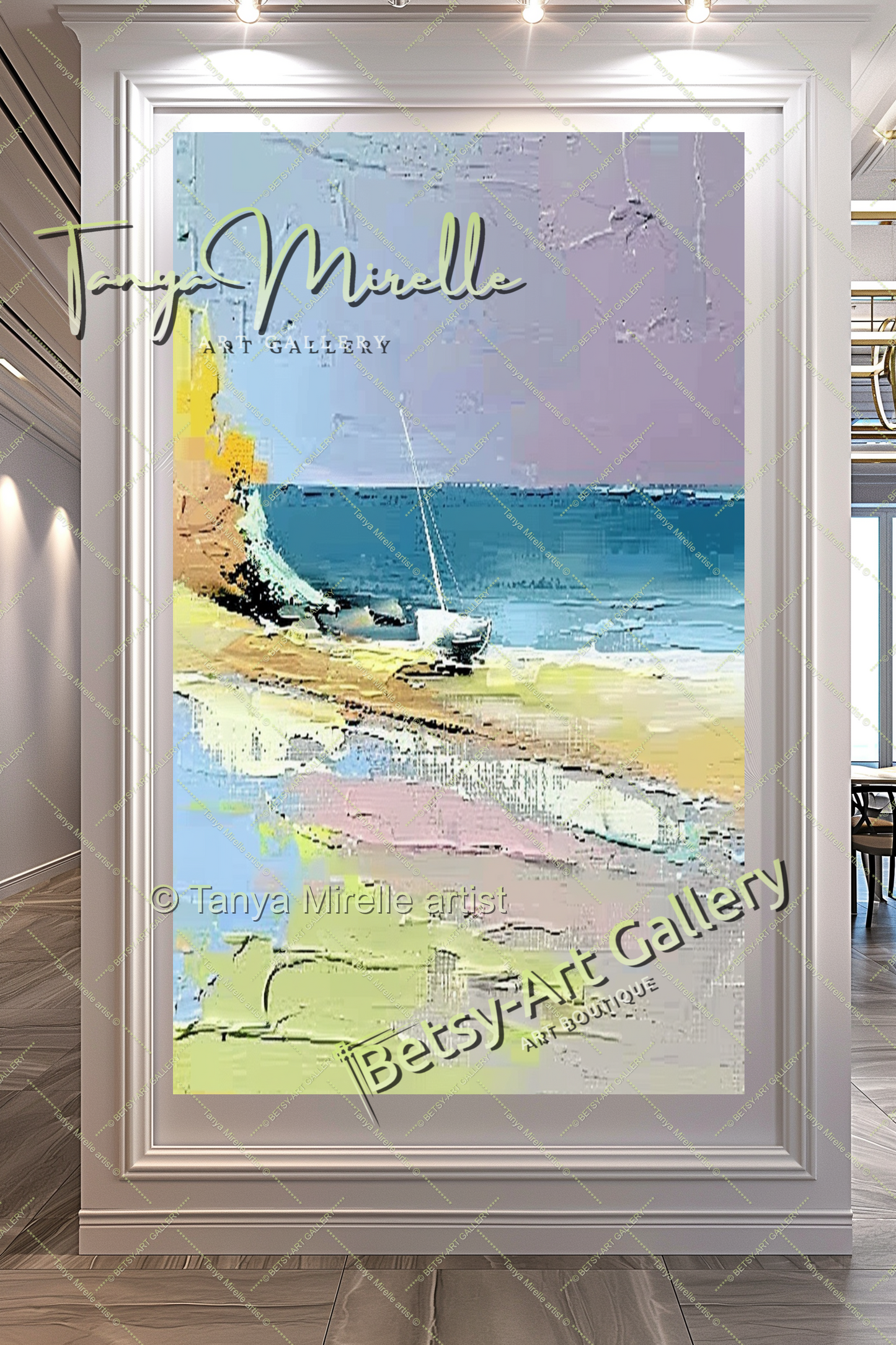 Seashore Painting – Large Textured Artwork for Contemporary Spaces