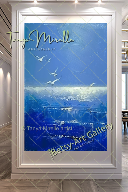 Blue Ocean Painting – Extra Large Abstract Wall Art