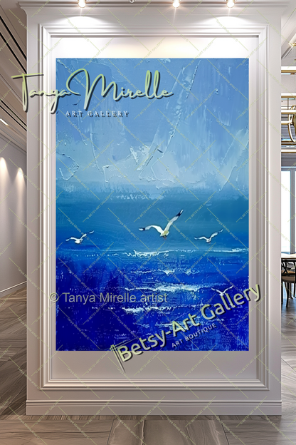 Blue Ocean Painting – Extra Large Abstract Wall Art