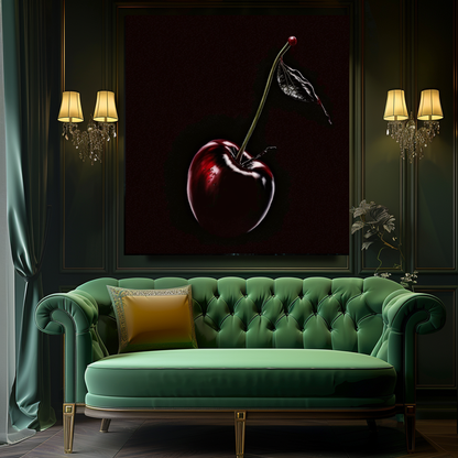 Ripe Juicy Cherries Wall Art Print, Fresh Fruit Kitchen Decor