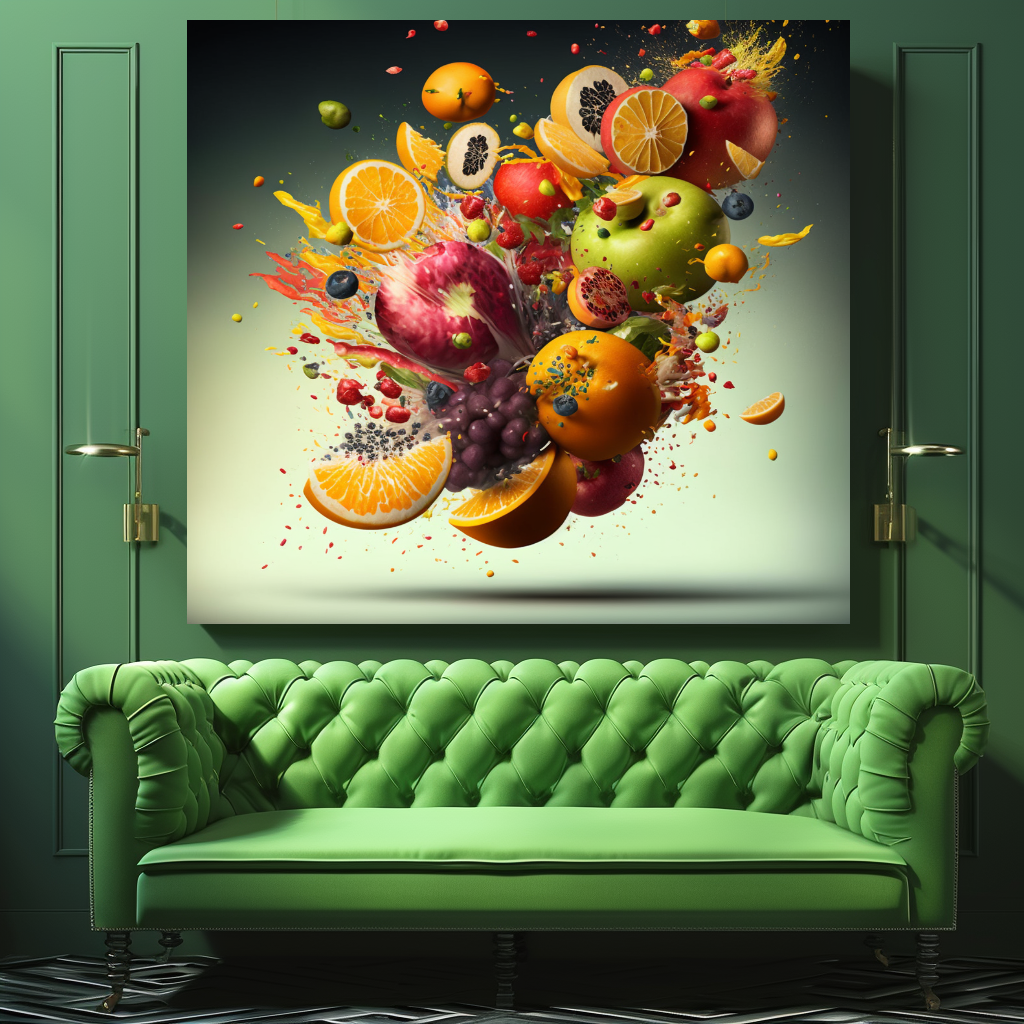 Fruit and Vegetable Boom Wall Art Print, Healthy Lifestyle