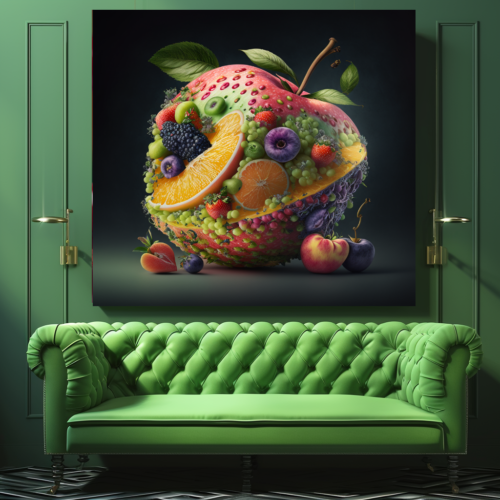 Fruit and Vegetable Boom Wall Art Print, Healthy Lifestyle