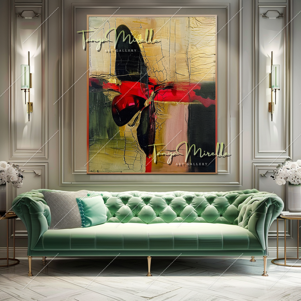 Vibrant Abstract Butterfly Canvas Oil Painting #205